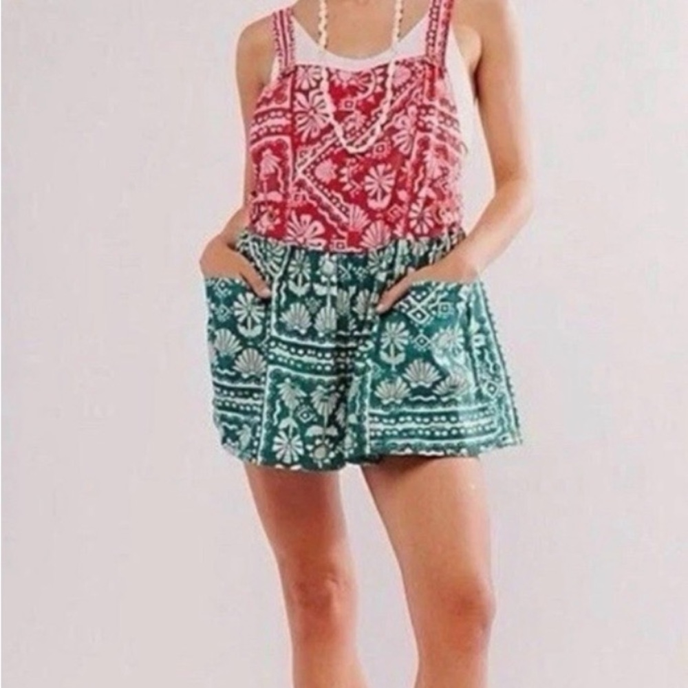 NWOT Free People Palm Bay Printed Relaxed Romper Small